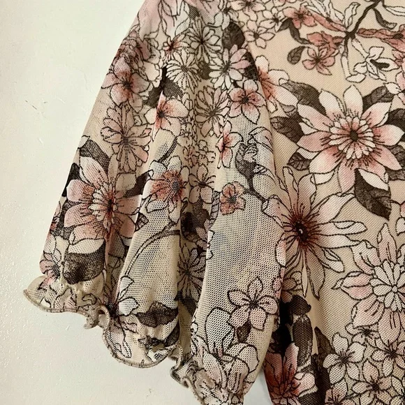 Kate and Lily Floral Wrap Dress - Cream and Brown - Picture 4 of 5